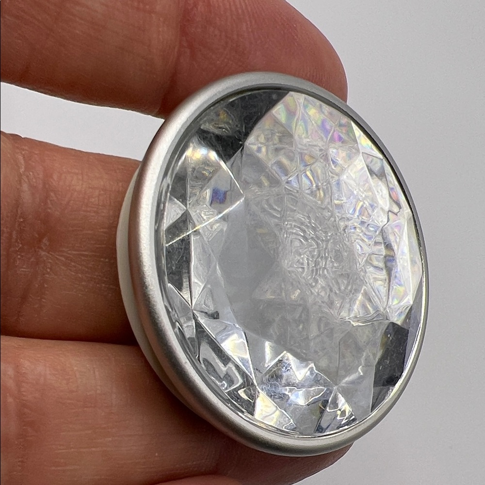 Popsockets Clear Crystal Diamond Faceted Round Cell Phone Grip NEW - Picture 7 of 8